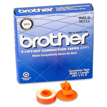 Picture of Brother 3015 OEM Black Lift-Off Correct Tape (6 pk)